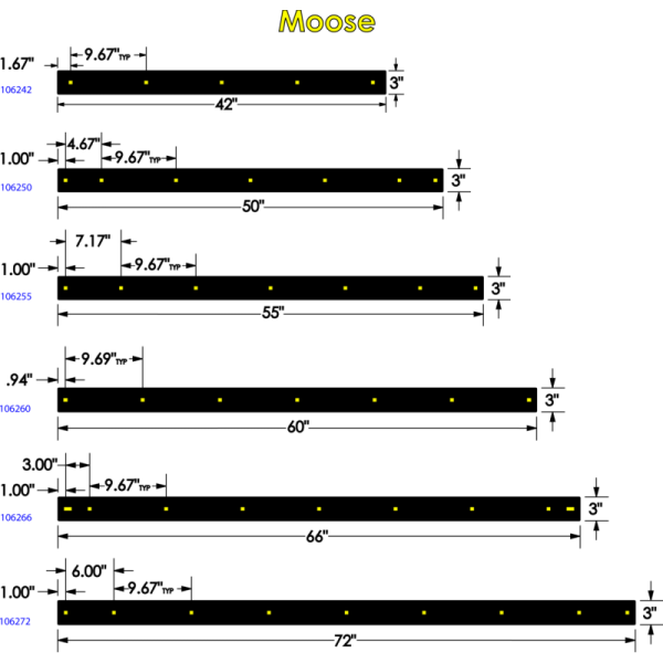 (image for) KFI PRODUCTS 50" Two-Piece Steel Wear Bar