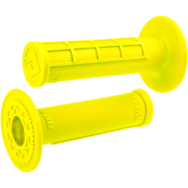 (image for) ODI Ruffian MX Single-Ply Grips - Half-Waffle - Fluorescent Yellow