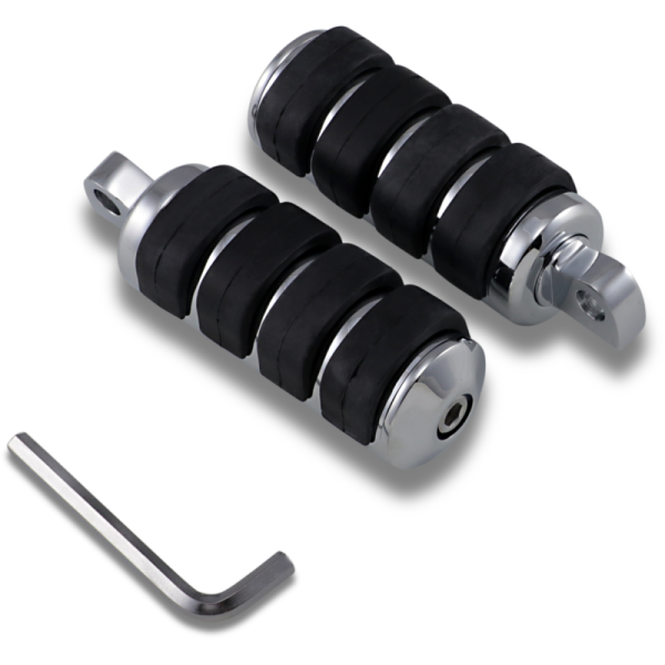 (image for) Drag Specialties Soft-Ride Male Mount Footpegs, Large Chrome