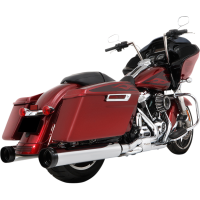 (image for) DBX45 Slip-On Mufflers, Chrome with Tradition Black End Caps
