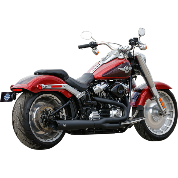 (image for) S&S CYCLE Superstreet 2-Into-1 Exhaust - Black w/ Black End Cap