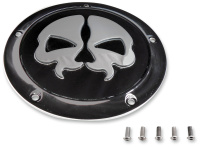 (image for) Split Skull Derby Cover, Black w/ Chrome Skull