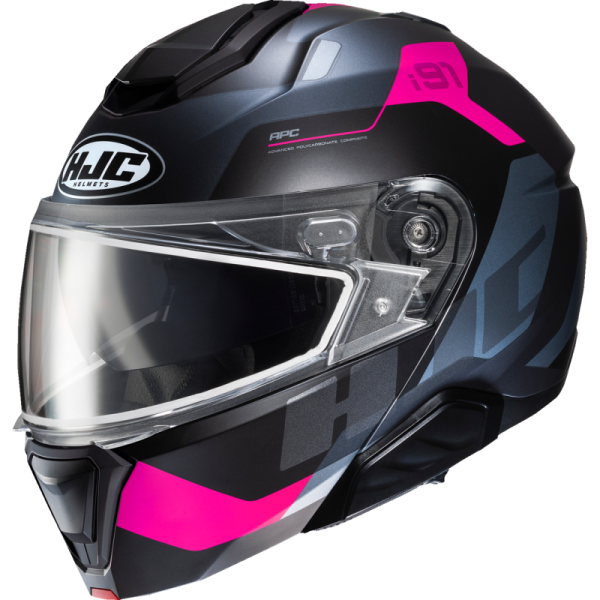 (image for) HJC i91 Helmet, Carst, Semi-Flat Gray/Pink, M