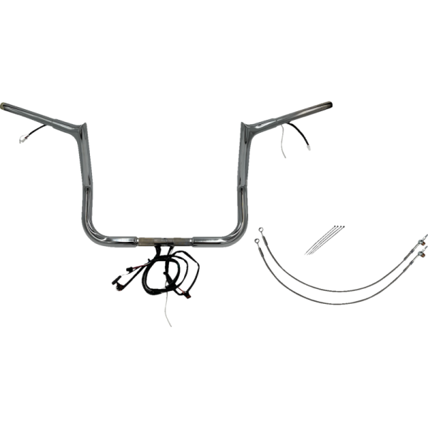 (image for) EZ Install Chrome 12" Pointed Top Handlebar Kit