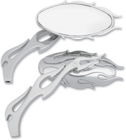 (image for) Flame Oval Mirror, Chrome finish