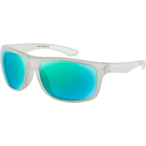 (image for) Bobster Luna Sunglasses - Gloss crystal pearl/light blue green mirror