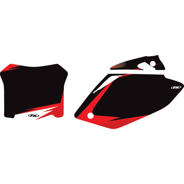 (image for) FACTORY EFFEX Pre-Cut Graphic Number Plate Kit - Honda CRF250R 22-24, CRF450R 21-24 - Black