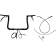 (image for) Gloss Black 11" Flat Top Handlebar Kit