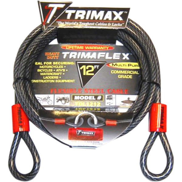 (image for) Trimax Max Security Dual-Loop Cable, 12' L x 12 mm dia.