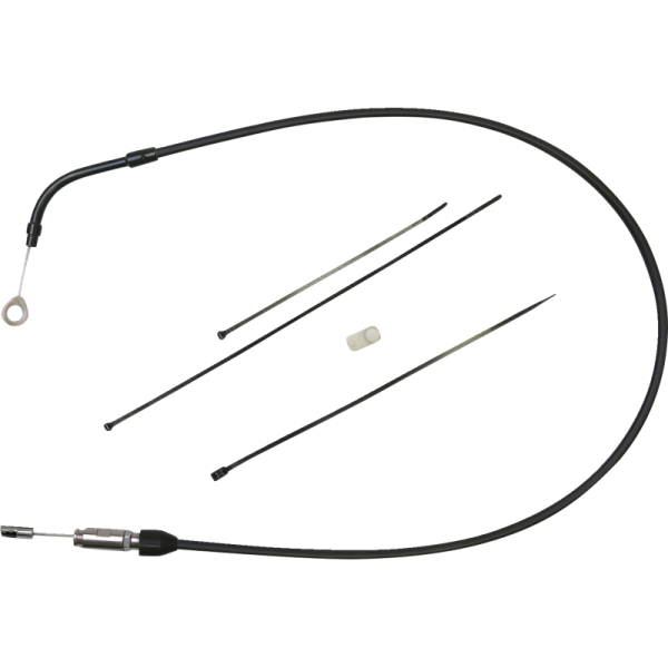 (image for) Drag Specialties Quick Connect Upper Clutch Cable, Black/Chrome, 47" (Bent Tube)