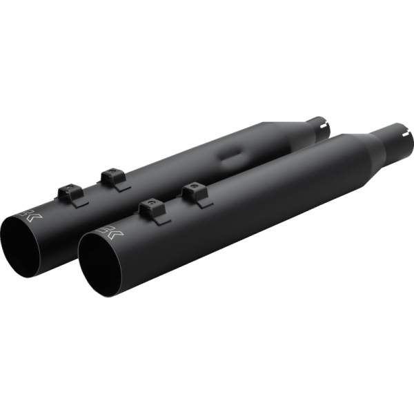 (image for) Khrome Werks 4" HP Plus® Slip On Mufflers - Straight cut, ripper baffle, black