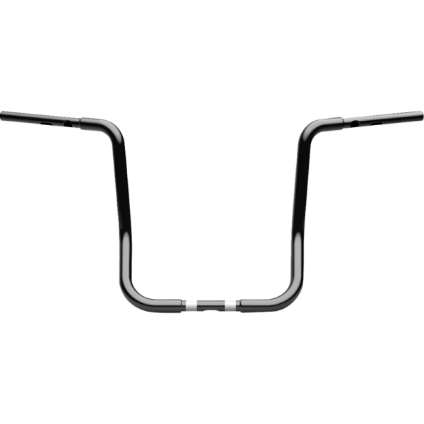 (image for) LA Choppers Gloss Black 1 1/4" Twin Round Handlebars, 16" End Rise