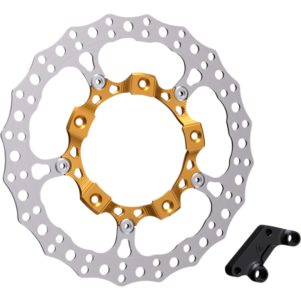 (image for) Arlen Ness 14" Full Floating Rotor Kit, Gold, Left