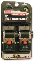 (image for) Retractable Ratcheting Tie-Down Strap, 2" x 6'