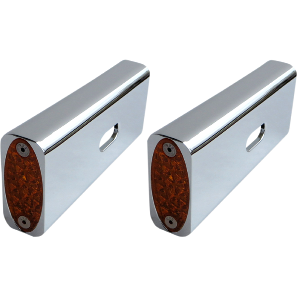 (image for) PRO-ONE PERF.MFG. Stealth Strut Marker Lights, Dyna Chrome/Amber