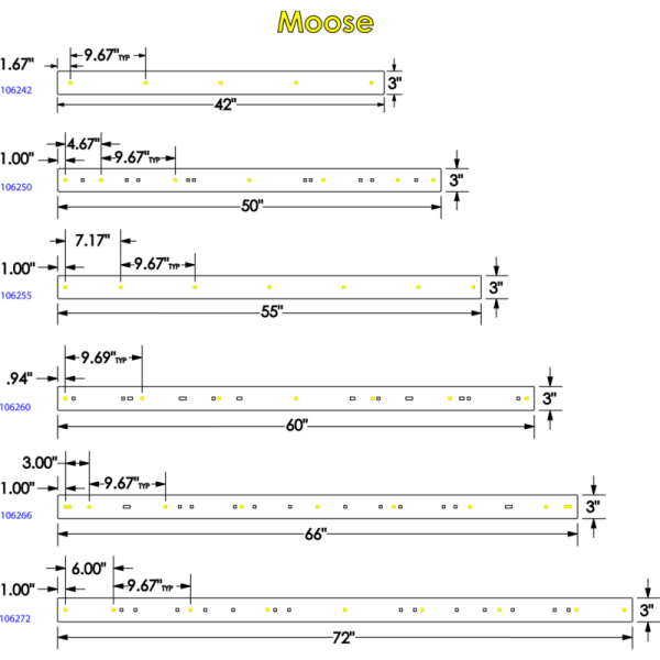 (image for) KFI PRODUCTS 42" Two-Piece Steel Wear Bar