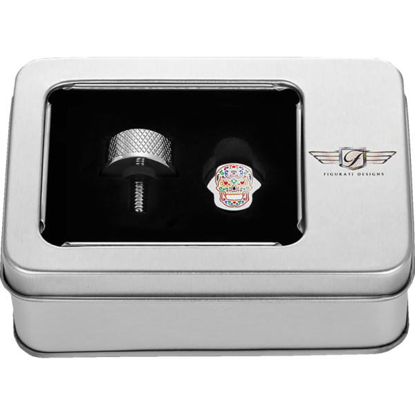 (image for) FIGURATI DESIGNS Seat Mounting Knob - Mirror Polished w/ Sugar Skull