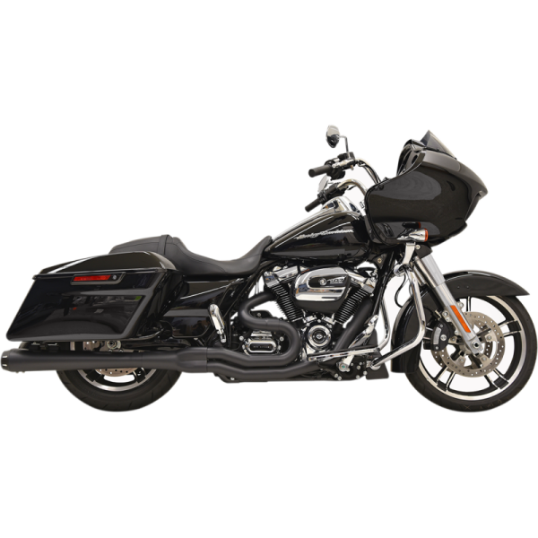 (image for) BASSANI XHAUST Bassani B4 2-Into-1 System - Black, Megaphone-style