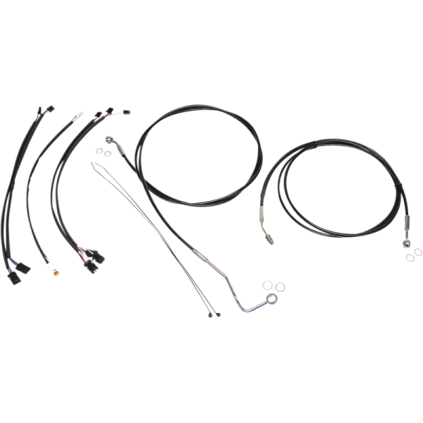 (image for) MAGNUM XR Black w/ Chrome Fittings DOT Handlebar Installation Kit, 12"-14" Apes