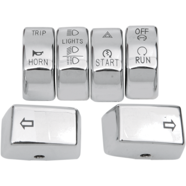 (image for) Drag Specialties 6-Piece Switch Cap Kit (Chrome)