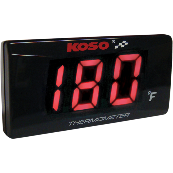 (image for) Koso North America Super Slim Water Temperature Gauge - Red Digits