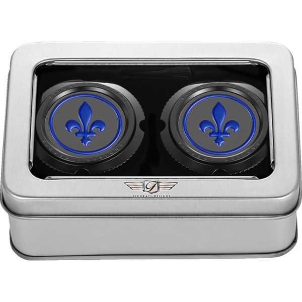 (image for) FIGURATI DESIGNS Axle Nut Cover Black w/ Fleur-de-lis