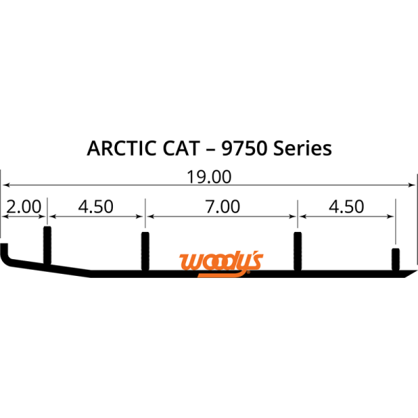 (image for) WOODYS Trail Blazer Runner for Arctic Cat EXT Powder Special (composite ski) 95-98