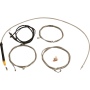(image for) LA Choppers Plug-and-Play Complete Cable Kit, Stainless Braided, 15"-17" Handlebars