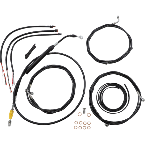 (image for) LA Choppers Black Vinyl/Stainless Braided Complete Kit