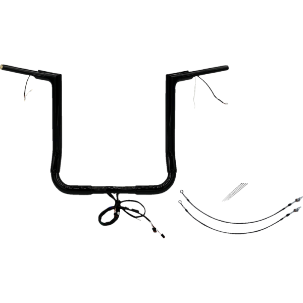 (image for) FAT BAGGERS INC Flat Top Handlebar Kit - 16" Rise - Gloss Black
