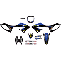 (image for) D'Cor Visuals Complete Graphics Kit - 23.5-24 Monster Energy Star Racing Yamaha, white background