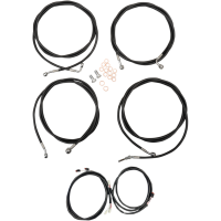 (image for) LA Choppers Black Vinyl/Stainless Braided Plug-and-Play Kit for 17-20 Dresser w/ ABS (15-17in.)