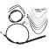 (image for) Burly Brand Black Handlebar Cable/Line Install Kit, For 14" Ape hanger bar
