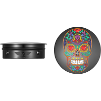 (image for) Swingarm Pivot Cover - Black w/ sugar skull