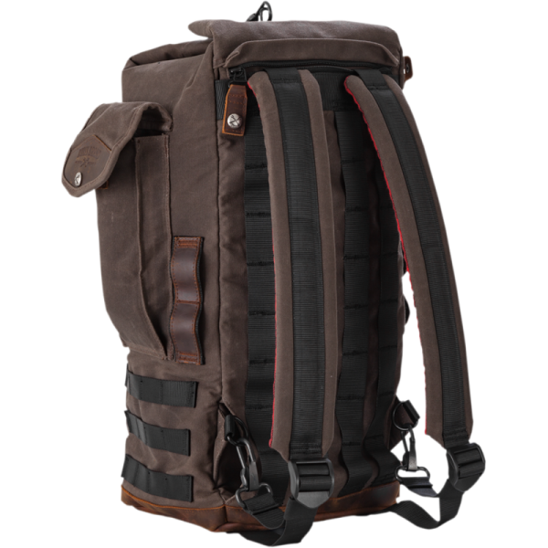 (image for) Burly Brand Sissy Bar Bag/Backpack - Dark Oak Waxed Cotton