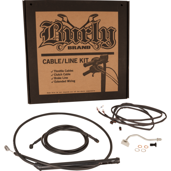 (image for) Burly Brand Ape Hanger Install Kit - Black Vinyl