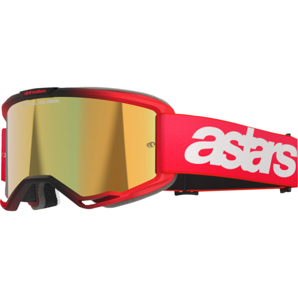 (image for) ALPINESTARS GOGGLES Alpinestars Vision 5 Goggle, Blaze Red/Red with Mirror Gold Lens