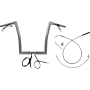 (image for) Chrome 14" Flat Top Handlebar Kit