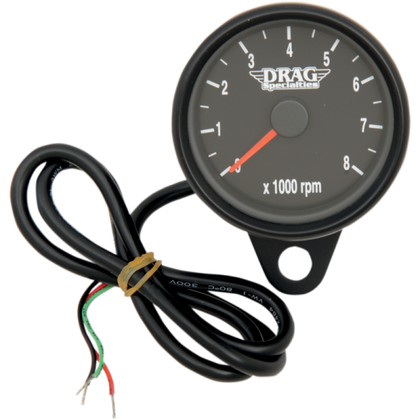 (image for) Drag Specialties Black Mini Tachometer Black Face