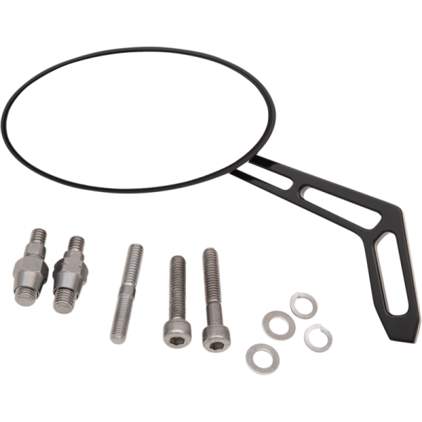 (image for) PRO-ONE PERF.MFG. Black Anodized Oval Mirror, Left