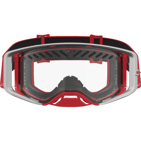 (image for) ALPINESTARS GOGGLES Alpinestars Supertech Goggles - Dura Air Fluid Red/Silver (Clear Lens)