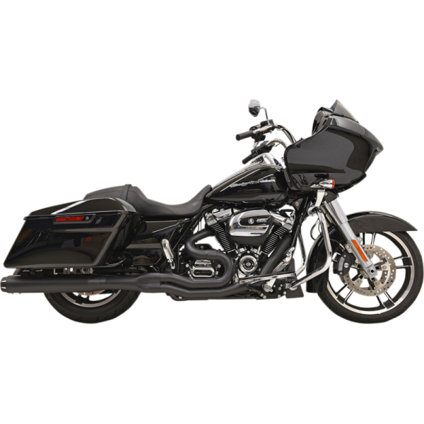 (image for) BASSANI XHAUST Bassani B4 2-Into-1 System - Black, Straight Can-style