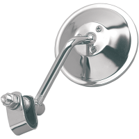 (image for) Round Chrome Clamp-On Mirror, 4" Stem