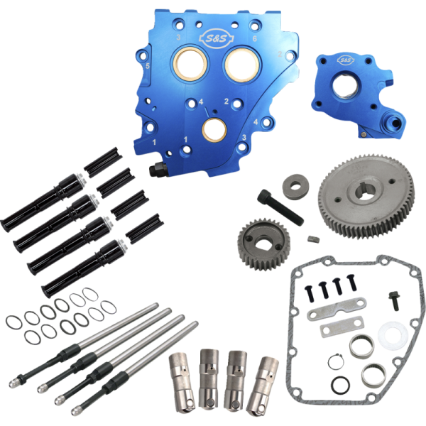(image for) S&S CYCLE S&S Gear Drive Cam Chest Kit Without Cams, w/ Black Pushrod Tubes
