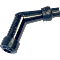 (image for) K&S 120° Elbow Resistor Cover, 14mm thread, terminal stud, black plastic