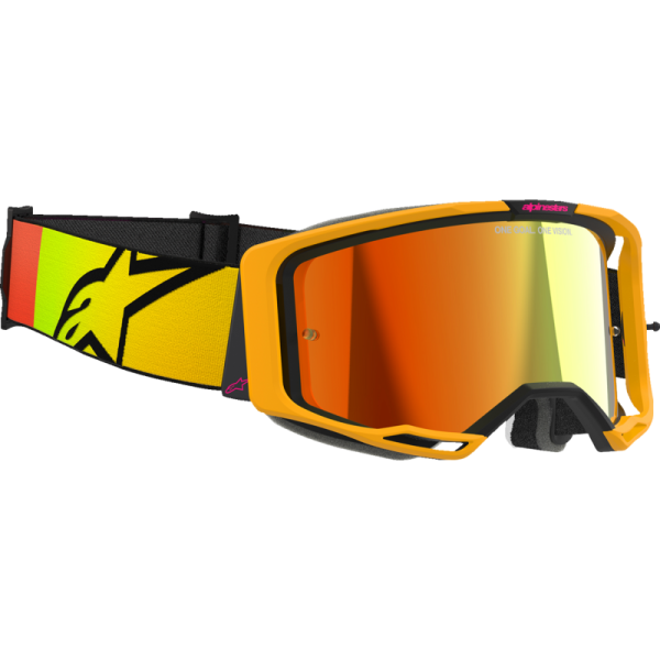 (image for) ALPINESTARS GOGGLES Alpinestars Vision 8 Goggle, Corp Yellow/Pink with Mirror Red Lens