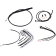 (image for) Burly Brand Black Vinyl Handlebar Cable and Brake Line Kit for Jail Bars, For 14" Jail bars