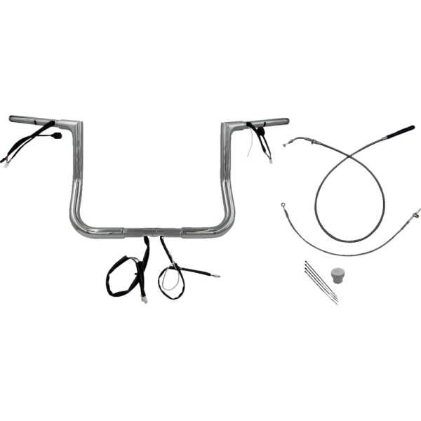 (image for) FAT BAGGERS INC Chrome 12" Flat Top Handlebar Kit