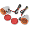 (image for) Mini Deuce Marker Light - Chrome, Lights w/ amber/red lenses (bolt mount)