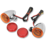 (image for) Mini Deuce Marker Light - Chrome, Lights w/ amber/red lenses (bolt mount)